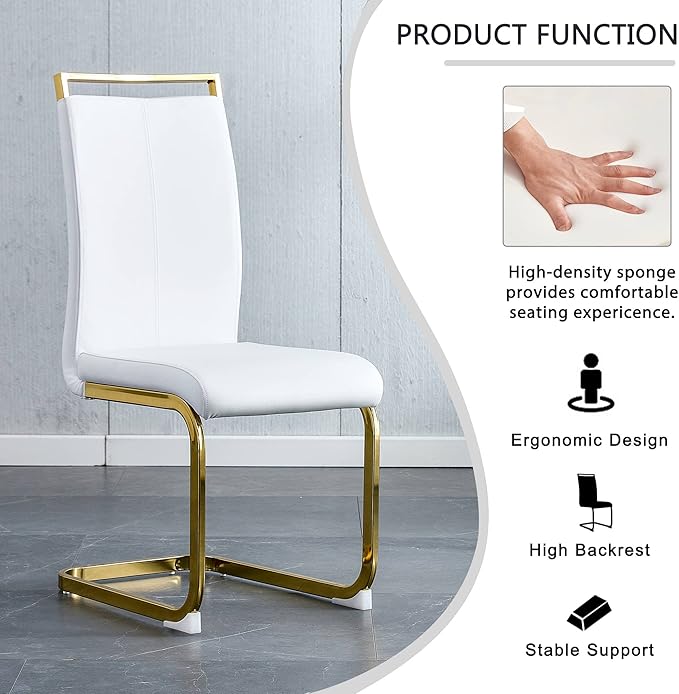 Dining Chairs Set of 8, Faux Leather - Image 4