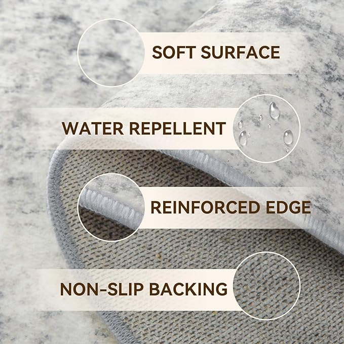 Washable Area Rugs 4ft Non-Slip Modern Abstract Soft - Image 2