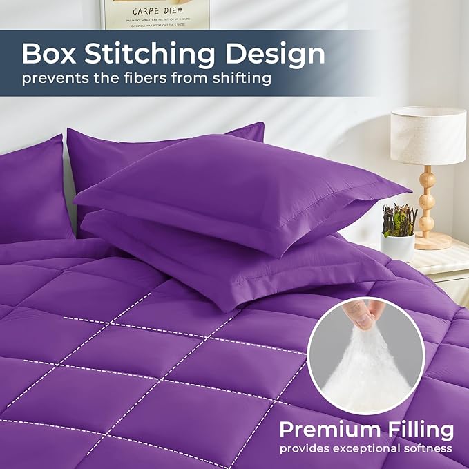 HEVUMYI Purple Full Comforter Set - Image 4