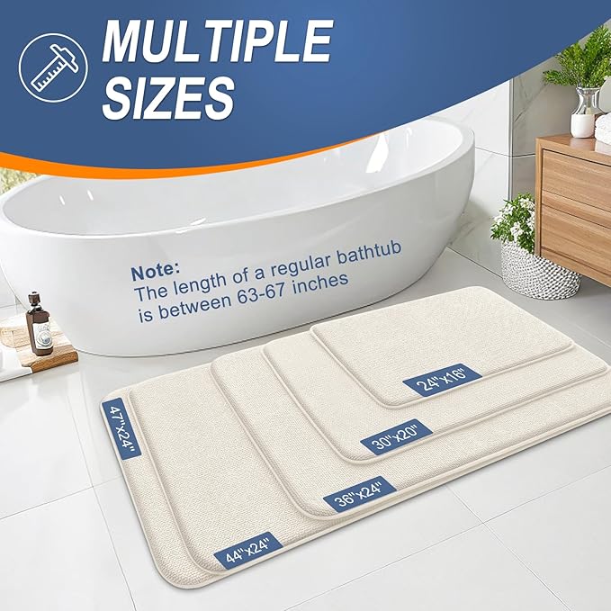 OLANLY Thick Memory Foam Bath Mat Rug 36x24, Extra Soft Absorbent Bathroom Rug - Image 5