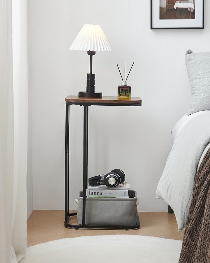 C Shaped End Table, 27 Inches High Small Side Table - Image 4