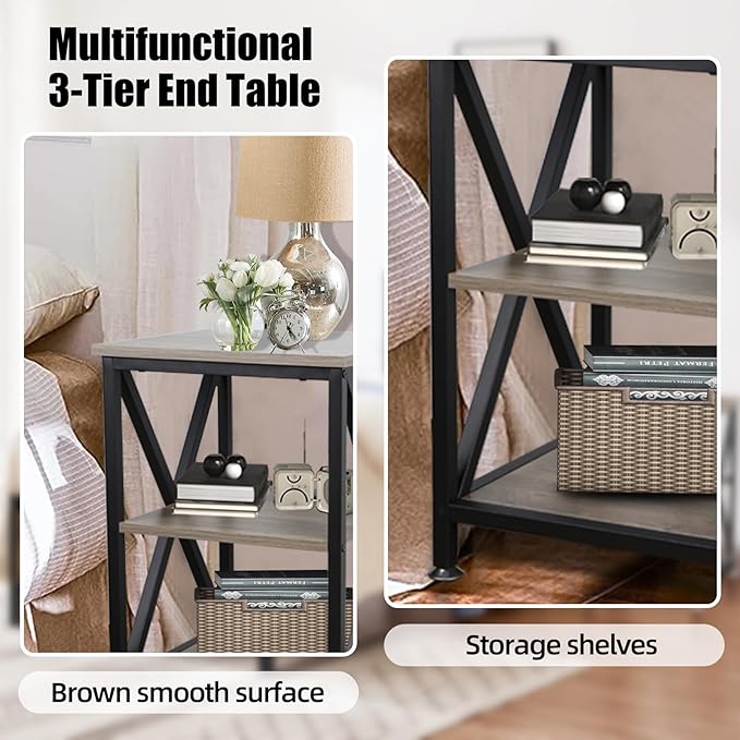 End Tables Living Room Set of 2, Indoor Side Tables Living Room - Image 4