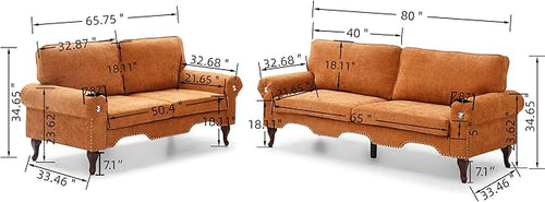 2 Piece Sectional Sofa Set, 2+3 Seat Convertible Couch - Image 2