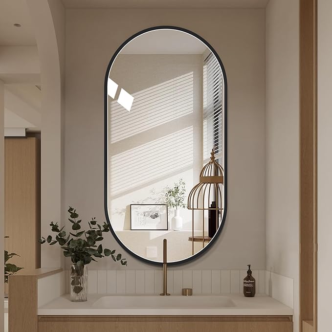 LAIYA 36x22inch Oval Wall Bathroom Mirror by LAIYA