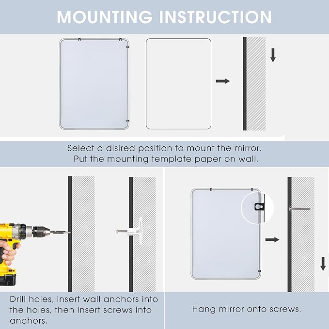 30x48 Inch Rectangle Bathroom Mirror - Image 7