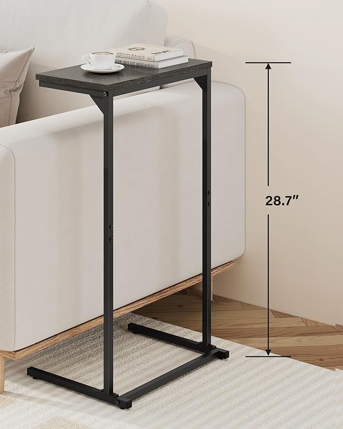 TUTOTAK C Shaped End Table, Small Side Table, 28.7 inch Tall Couch Table - Image 3