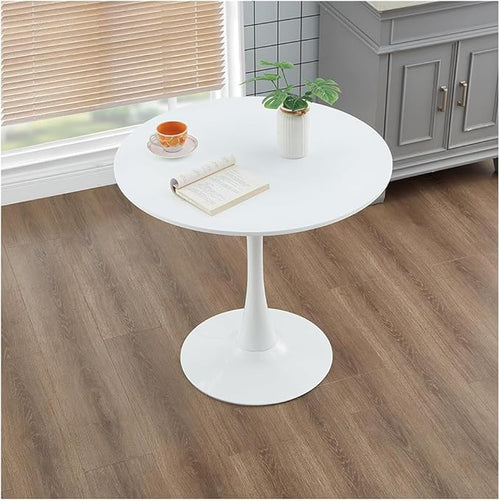 27.3" Tulip Dining Table, Mid-Century Modern Style, Round MDF Top by HYYTEIBL