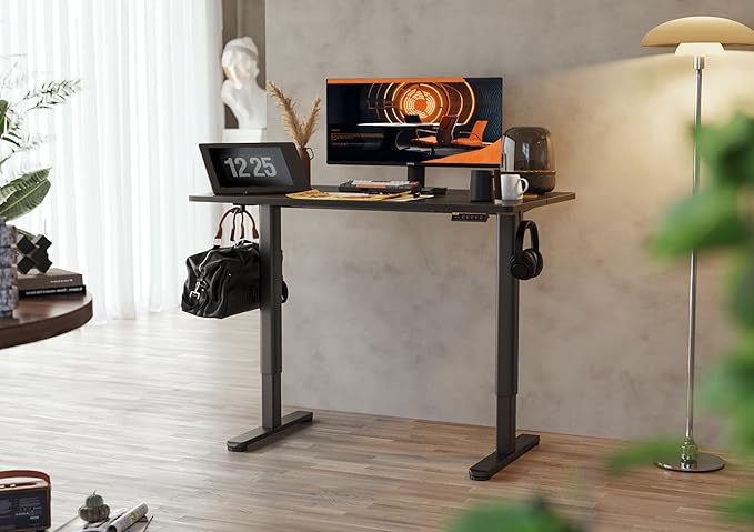 Claiks Electric Standing Desk, Adjustable Height Stand up Desk, 48x24 Inches - Image 2