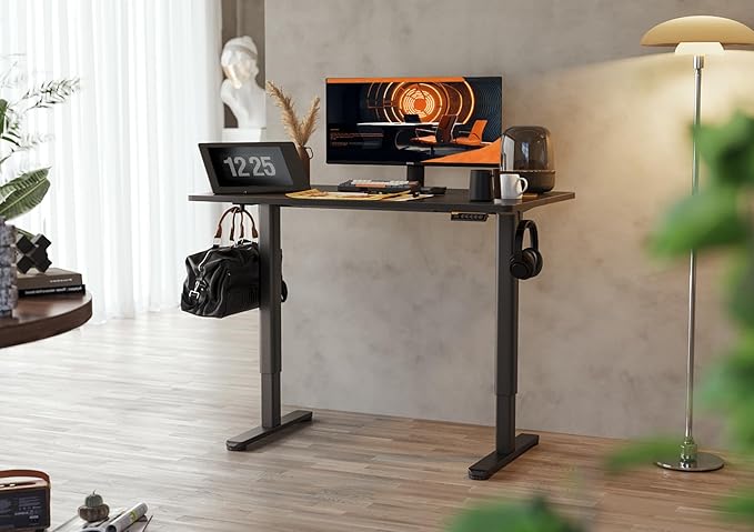 Claiks Electric Height Adjustable Stand Up Desk, 35x20 Inches Sit Stand Desk - Image 2