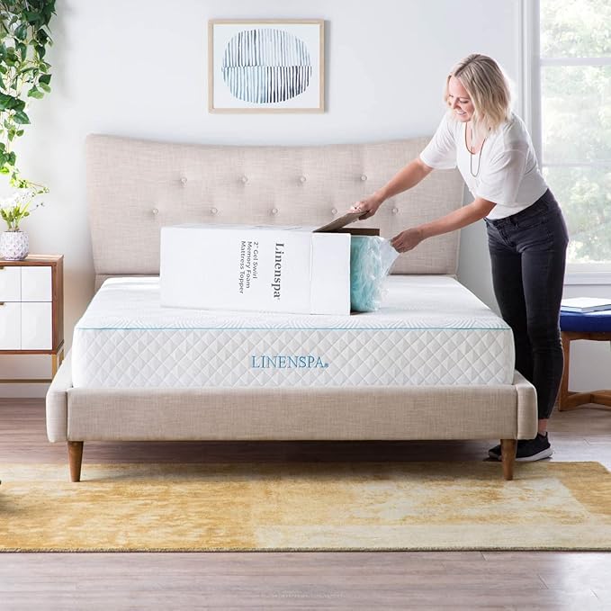 Linenspa 3 Inch Gel Swirl Memory Foam Mattress Topper - Image 6