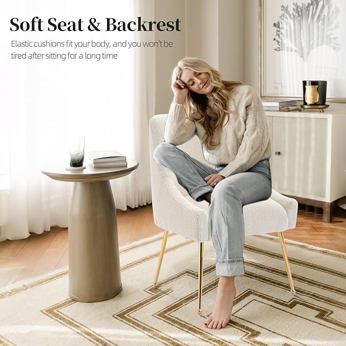 Modern Velvet Dining Chairs Set of 6, Contemporary Upholstered Furniture - Image 4