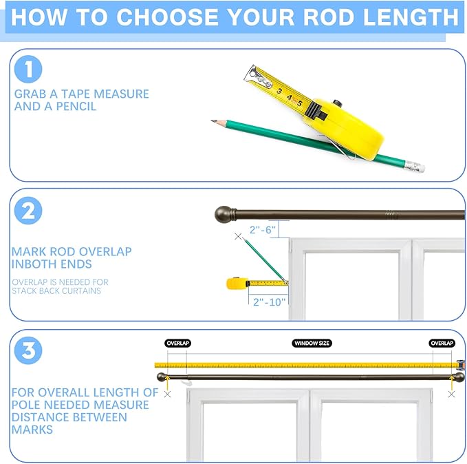 Curtain Rods for Windows 16 to 48 Inches, Curtain Rod Max Adjustable Length of - Image 4