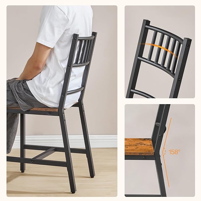HOOBRO Kitchen Chairs Set of 4, Wooden Dining Room Chairs - Image 4
