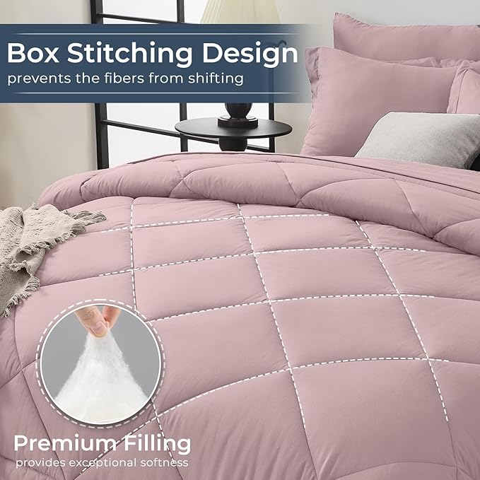 HEVUMYI Rose Gold Twin-XL Comforter Set - Image 4