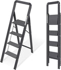 KINGRACK Aluminium 4 Step Ladder, Lightweight Step Stool by KINGRACK