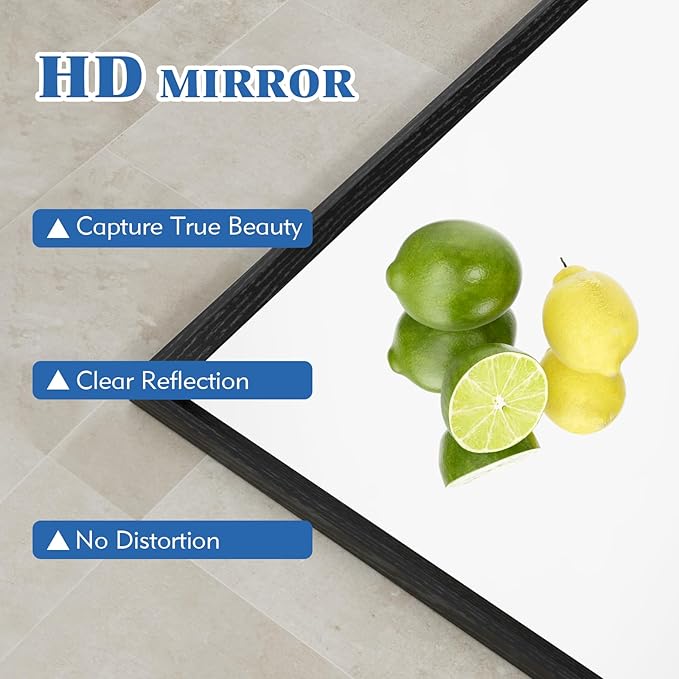 30x36 Inch Bathroom Mirror, Matte Black Framed Rectangle, 4MM Tempered Glass - Image 3