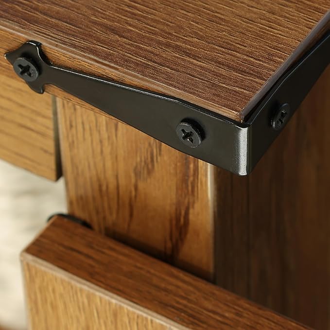 Farmhouse End Table, Rustic Square Sofa Beside Table - Image 6