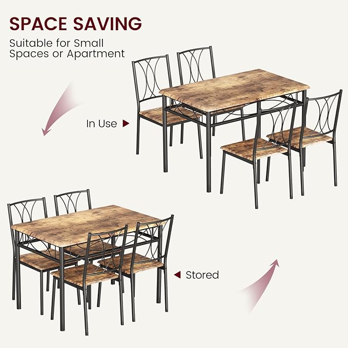 GAOMON Dining Table Set for 4, Rectangle Kitchen Table - Image 7