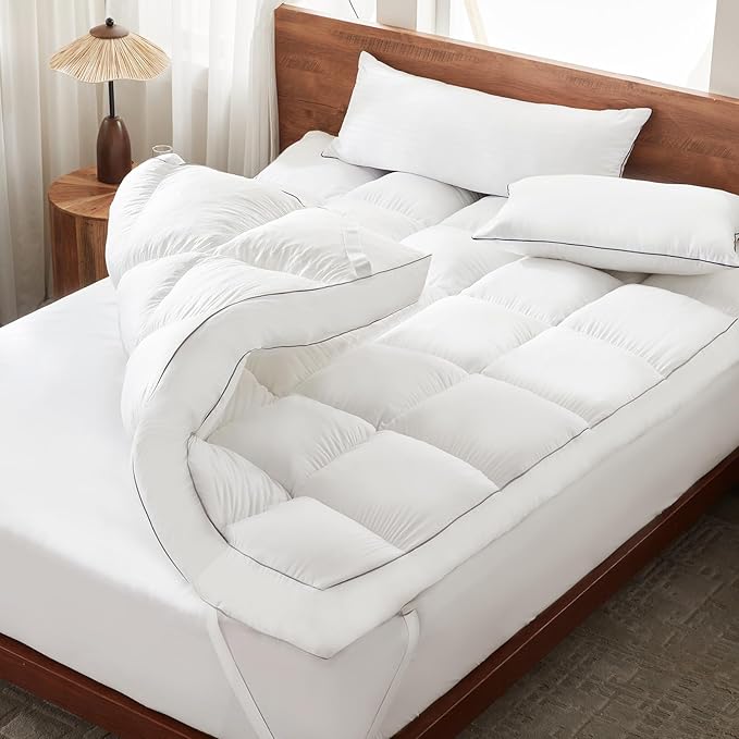 Decroom 5 Inch Memory Foam Mattress Topper Queen Size, Filled - Image 7