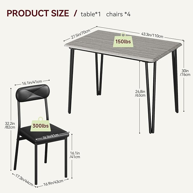 GarveeHome Dining Table Set for 4, Kitchen Table - Image 7