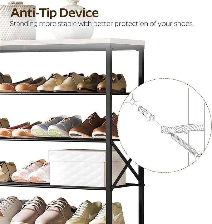 8 Tier Shoe Rack, Shoe Storage Organizer, Large Capacity Shoe Shelf Holds 32 - Image 8