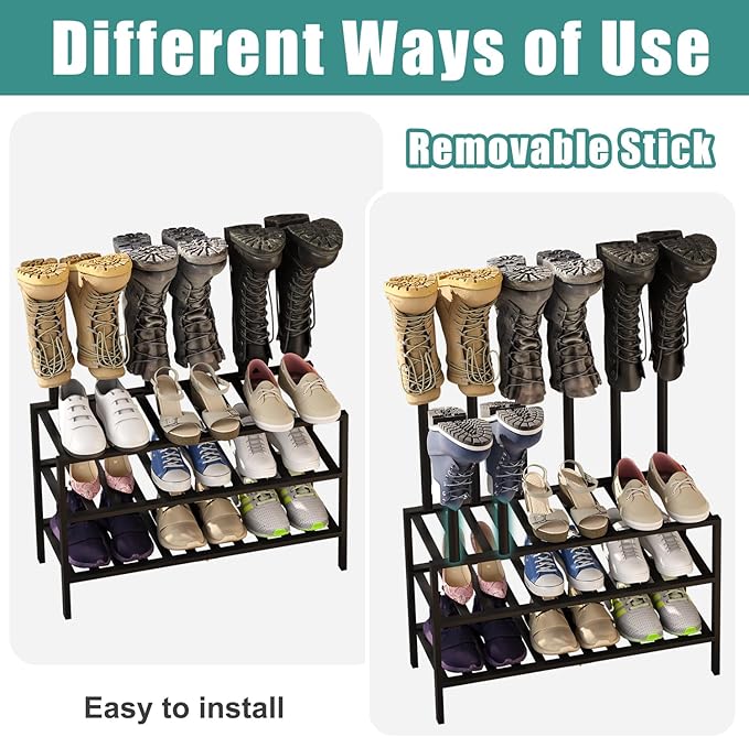 Black Boot Rack, Boot Rack Organizer Tall Boots - Image 6
