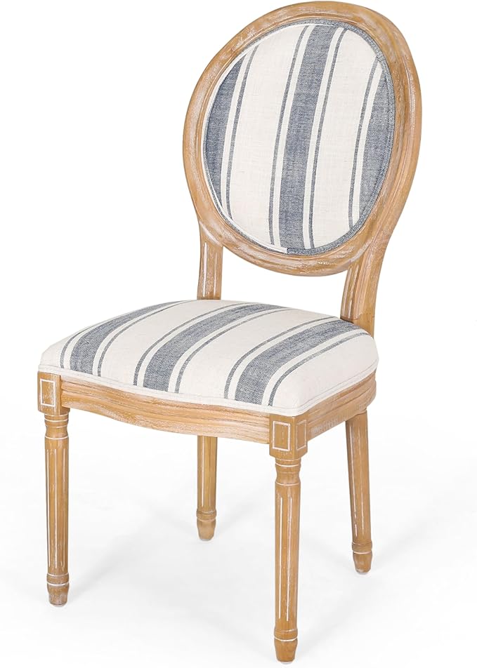 Christopher Knight Home Phinnaeus Dining Chair Set, Rubberwood, Dark Blue Line - Image 7