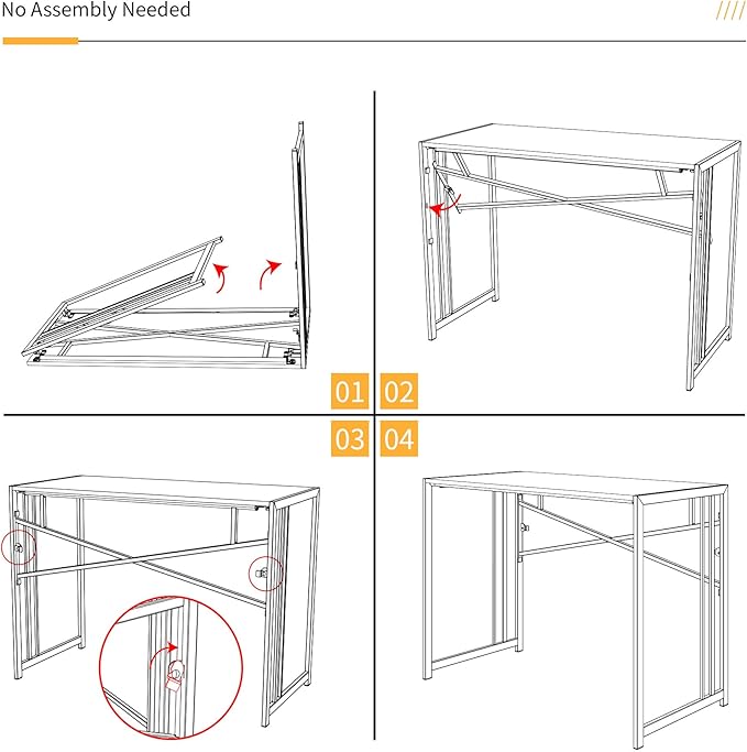 Narrow Folding Computer Desk 35 inch, Writing Gaming Computer Desk - Image 3