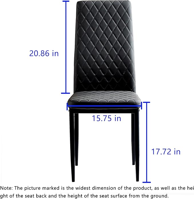 JT Modern Minimalist Dining Chair Fireproof Leather Sprayed Metal Pipe Diamond - Image 2