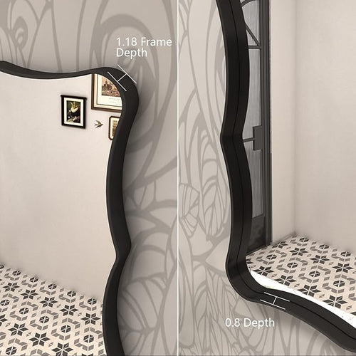 24x36 Matte Black Mirror, Rectangle Bathroom Mirror - Image 2
