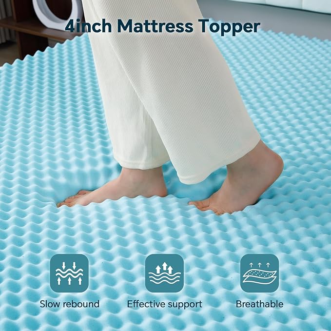 4 Inch Memory Foam Mattress Topper Queen Size - Image 4