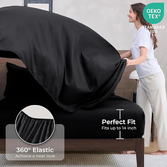 HEVUMYI Black 120x98 Oversized King Comforter Set - Image 5