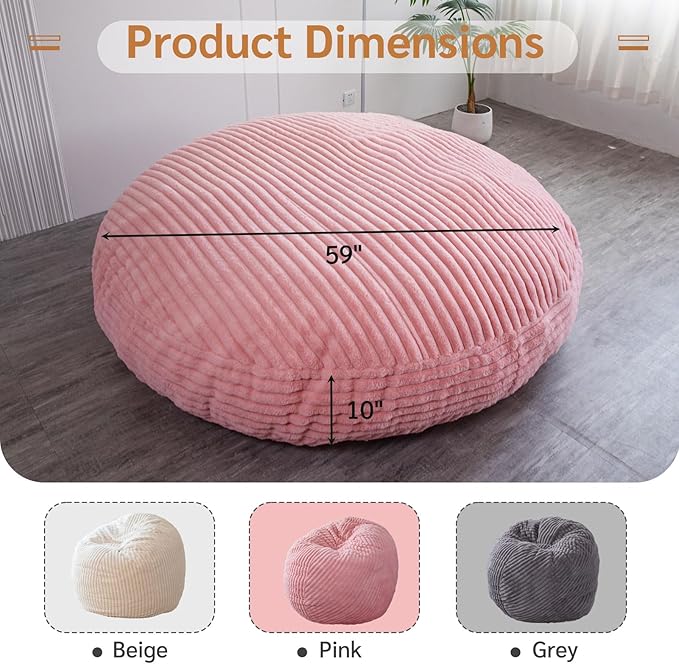 BYBYME 3 in 1 Bean Bag Chairs, Bean Bag Bed - Image 2