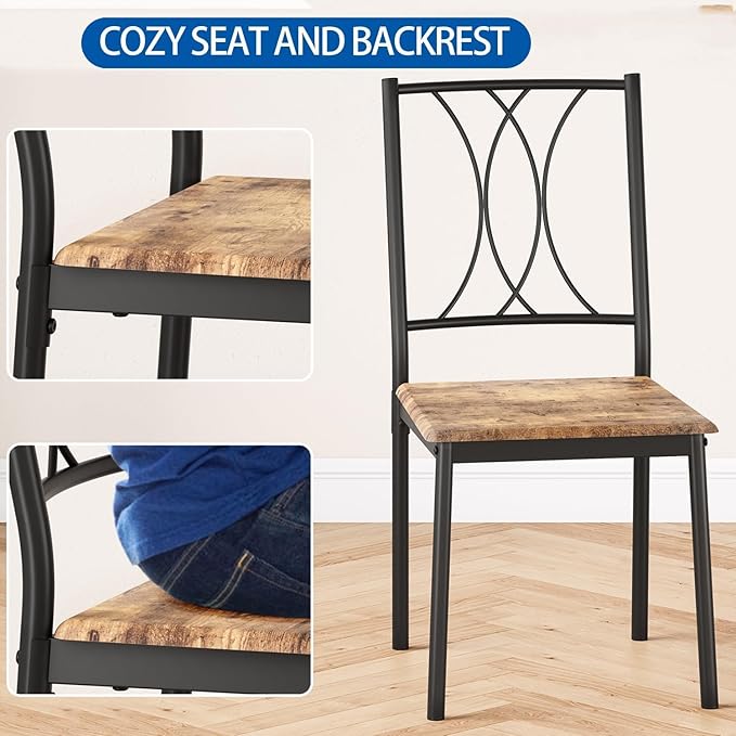 IDEALHOUSE Dining Table Set for 4, Kitchen Table and Chairs Set for 4, - Image 3