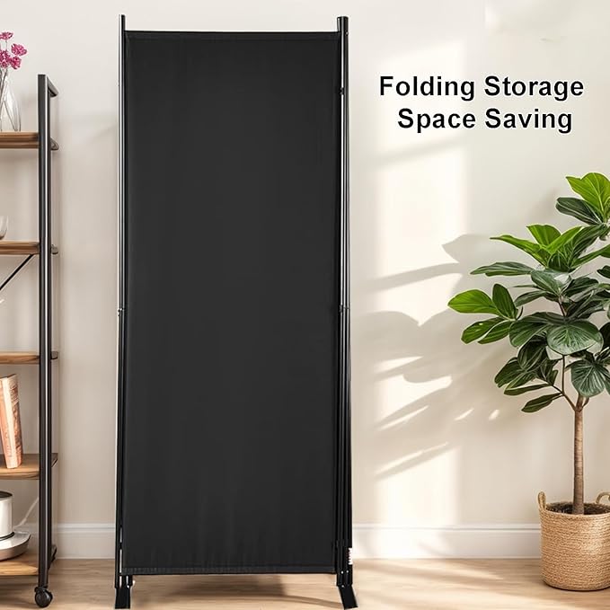 Room Divider 6-Panel Privacy Screen, Portable Screen Steel Frame - Image 4