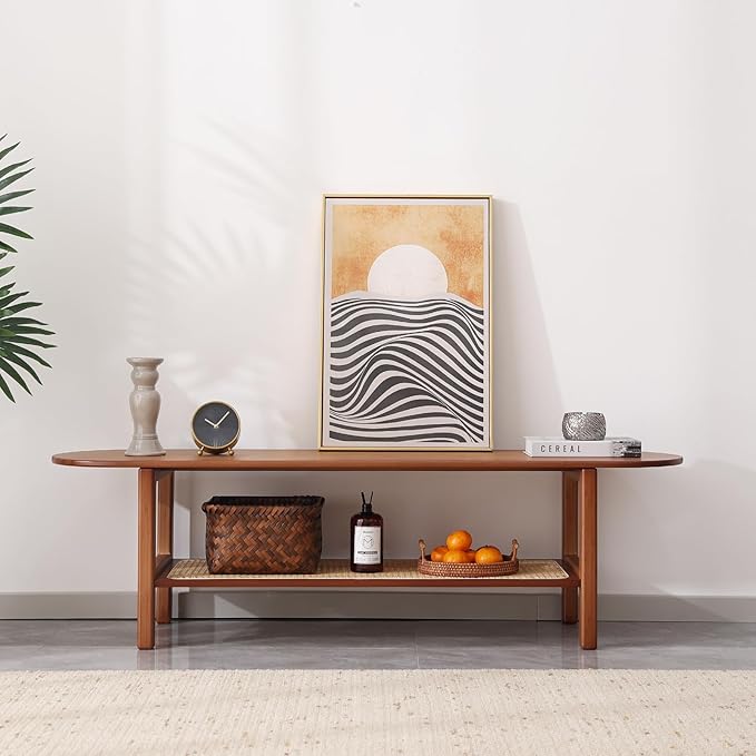 Tiita Bamboo TV Stand with Storage - Image 7