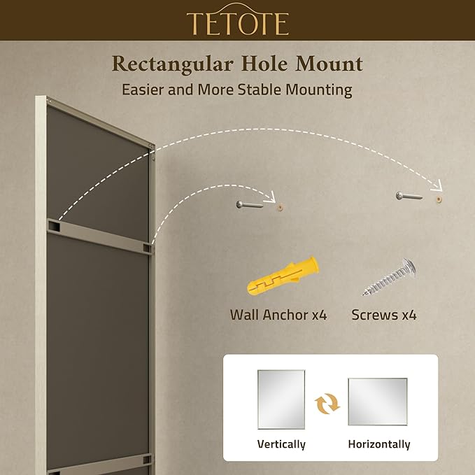TETOTE Brushed Nickel Mirror for Bathroom Sink 24" x 32" Beveled Frame Brushed - Image 9