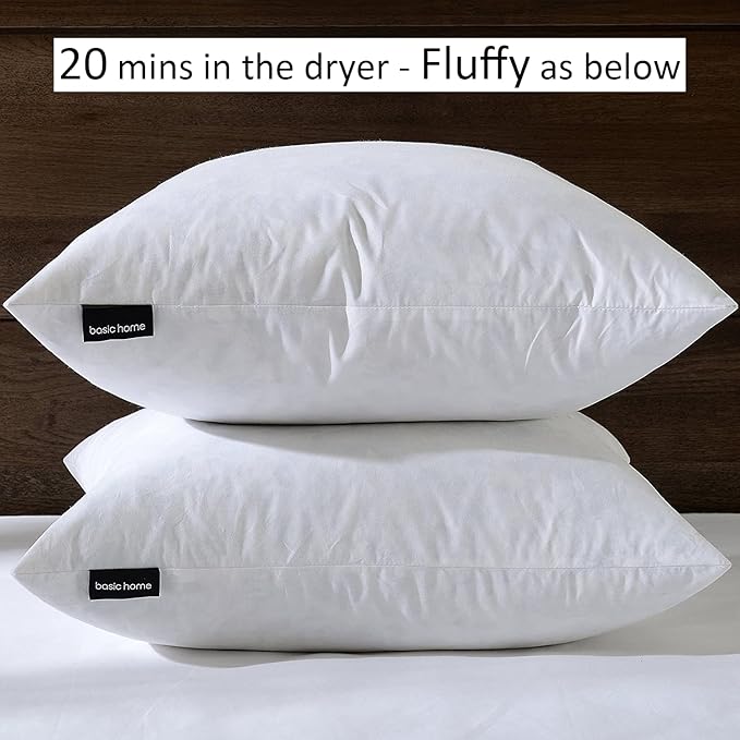 22x22 Decorative Throw Pillow Inserts-Down Feather Pillow Inserts-Square-Cotton - Image 8