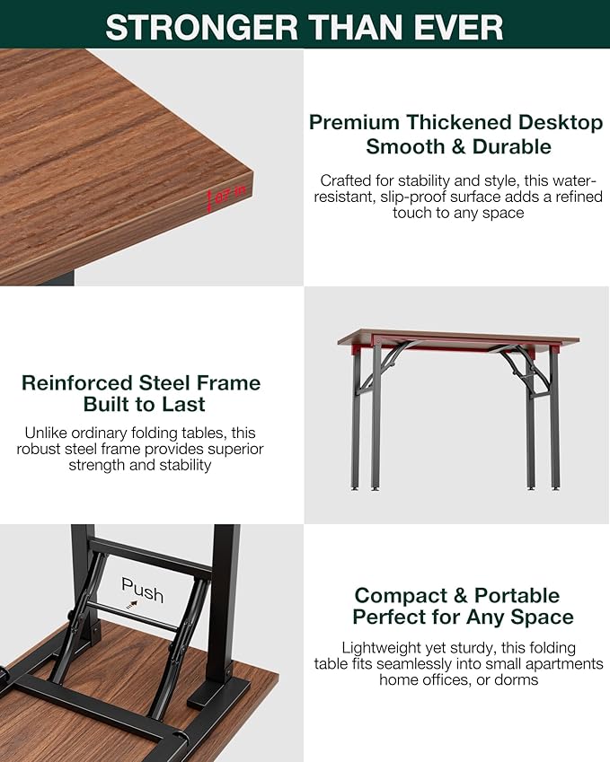 Frylr Small Folding Computer Desk – 55.1 Inch Portable Table - Image 5