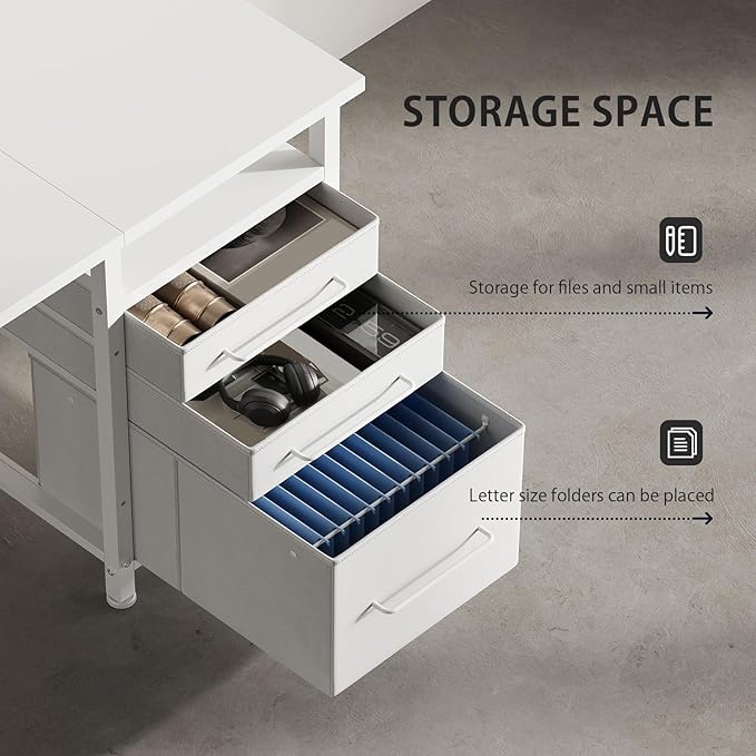 47" Computer Desk with Drawers, Desks - Image 7