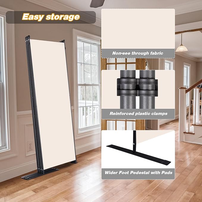 Room Divider, 6 Panel Folding Privacy Screens - Image 4
