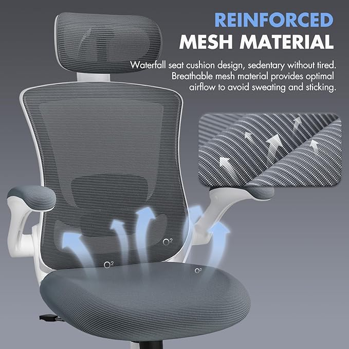 Ergonomic Office Chair with Adjustable Lumbar Support & Headrest, High Back - Image 5