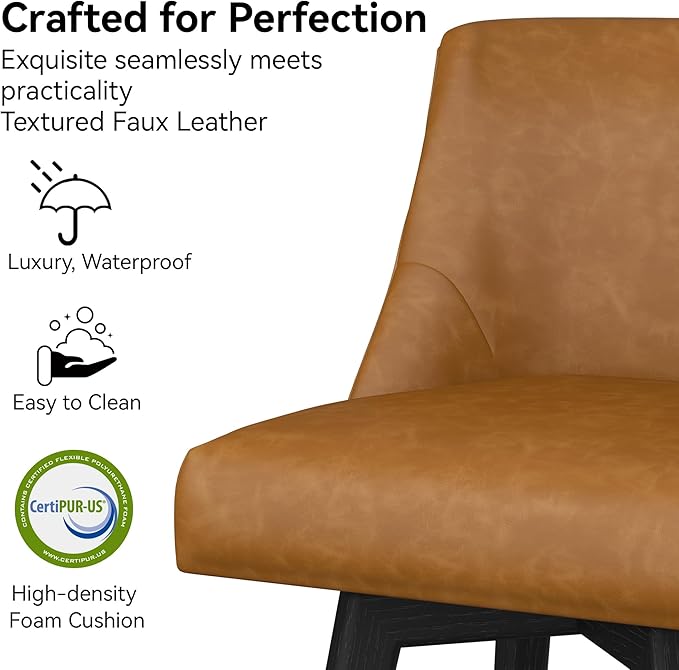 Counter Height Bar Stools Set of 3, Modern Swivel Barstools - Image 3