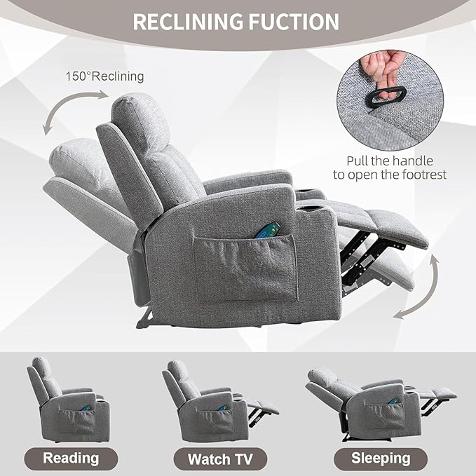 Phoenix Home Manual Recliner Chair Set of 2 - Image 4