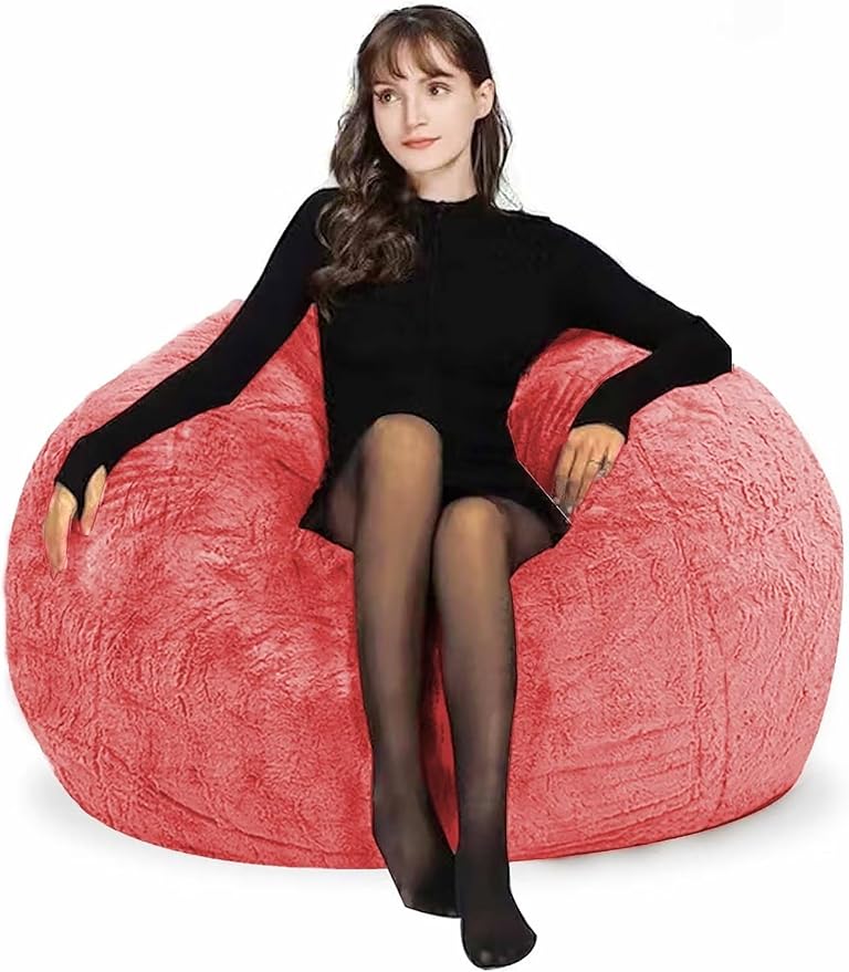 Bean Bag Chairs for Kids Comfy Fluffy Big Joe Bean Bag Chair Cover Without - Image 4