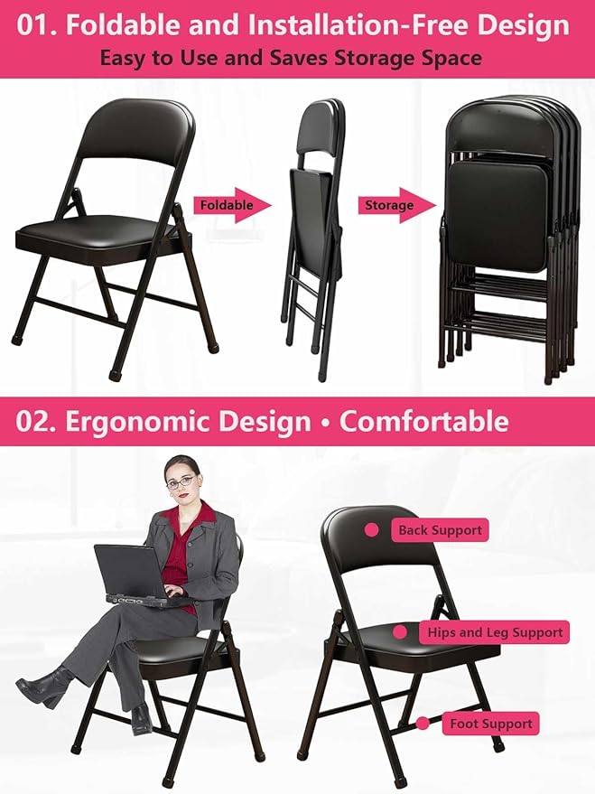 1 Pack Bulk Folding Chairs - Image 3