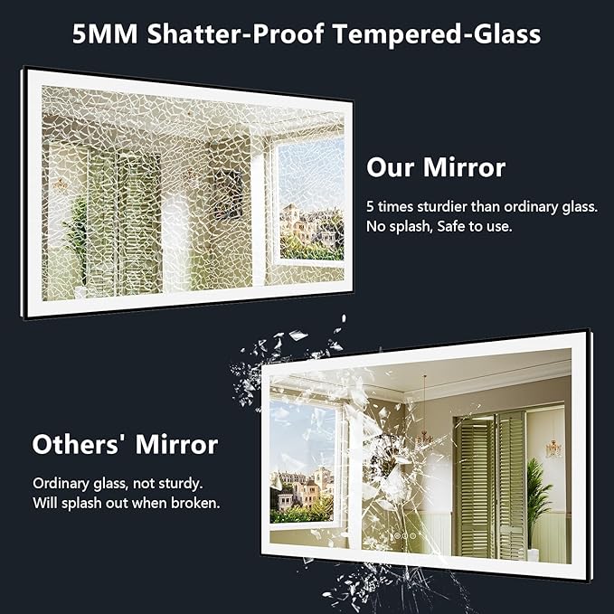 88x38 Inch LED Bathroom Mirror - Image 7