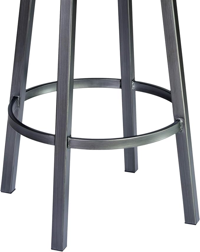 Armen Living Madrid 30" Seat Height Swivel Modern Bandero Tobacco Modern Faux - Image 6