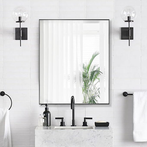 24x30 Inch Black Bathroom Mirror by Bonverre