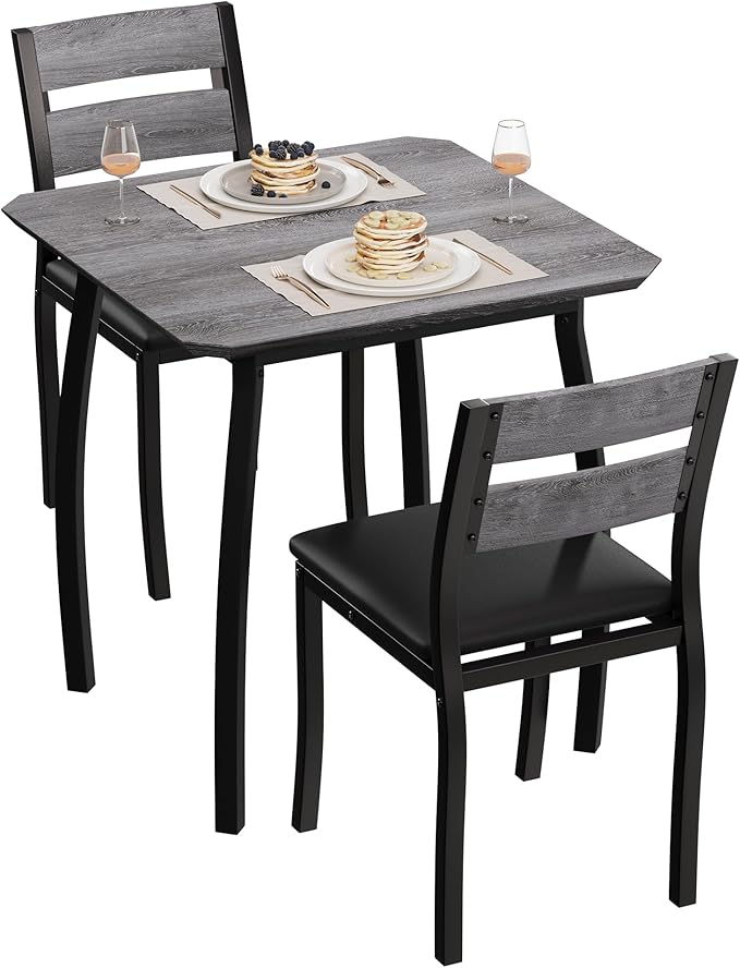 GAOMON Dining Table Set for 2, 3 Piece Small Kitchen Table and 2 Upholstered - Image 8
